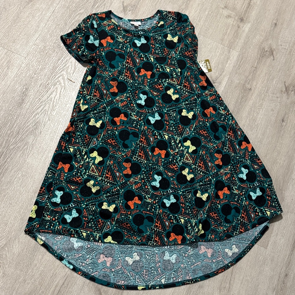 LuLaRoe Kids Dress with Black, Orange, and Blue Pattern